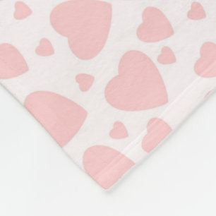 Herzen Pale Pinkcute Fleecedecke