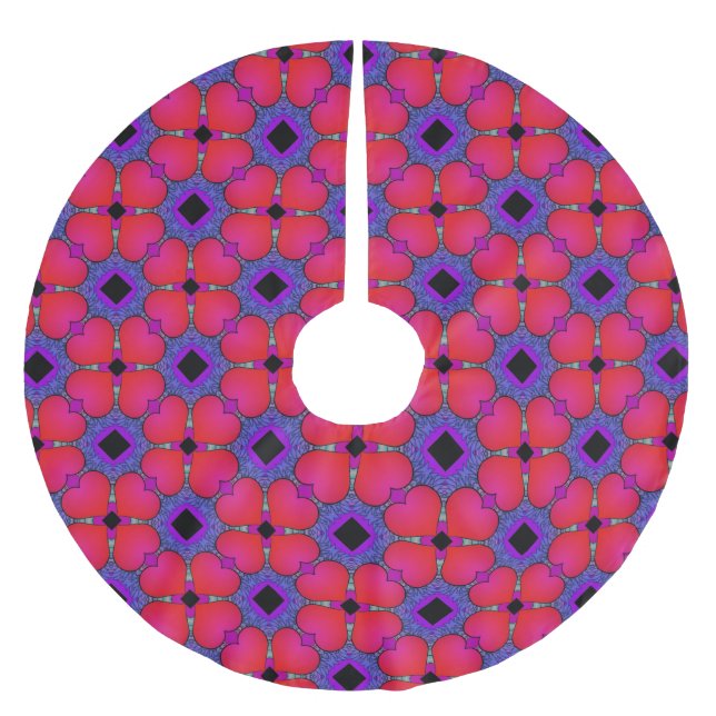 Herzen Polyester Weihnachtsbaumdecke (Vorderseite)