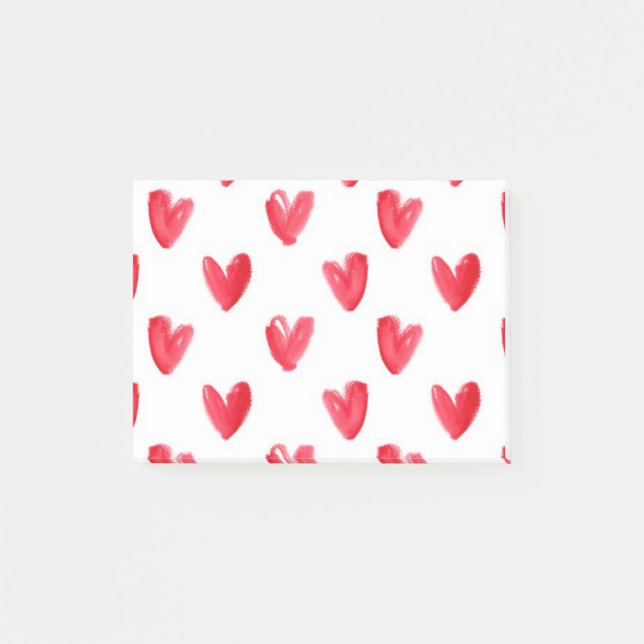 Herzen Post-it Klebezettel (Vorderseite)
