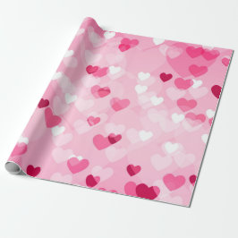 Herzen - rosa Bokeh Herzen Geschenkpapier