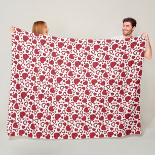 Herzen Rote Rosen Muster Minimalist Valentinstag Fleecedecke