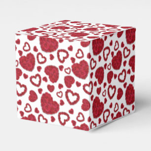 Herzen Rote Rosen Muster Minimalistischer Valentin Geschenkschachtel