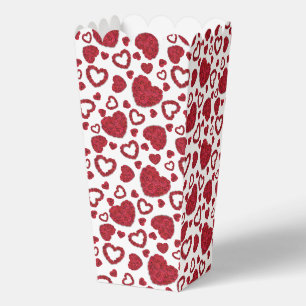 Herzen Rote Rosen Muster Minimalistischer Valentin Geschenkschachtel