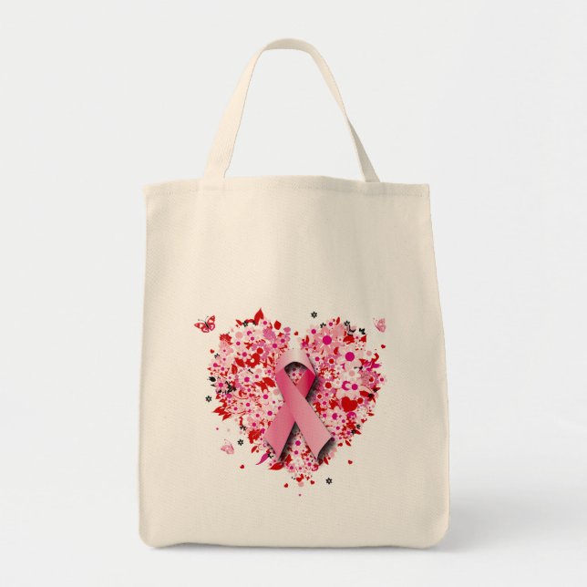 HERZEN, SCHMETTERLINGE UND ROSA BAND TRAGETASCHE (Vorne)