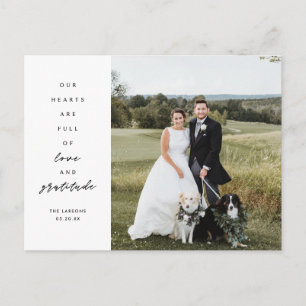 Herzen sind voll Foto-Hochzeits-Dankeschön  Postkarte
