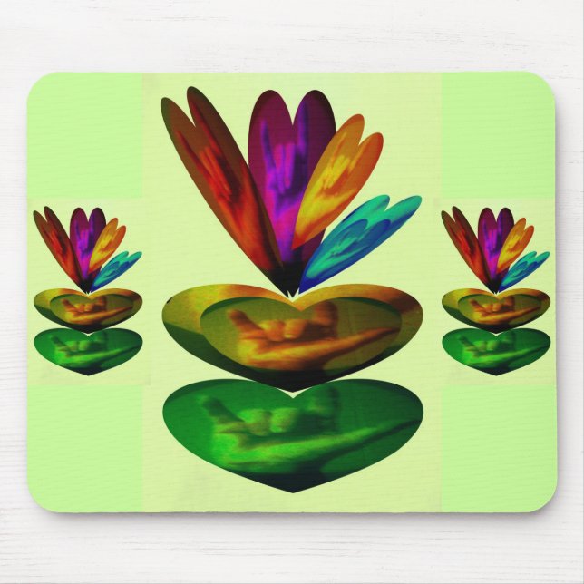 Herzen sprechen i-Liebe Sie in ASL Mousepad (Vorne)