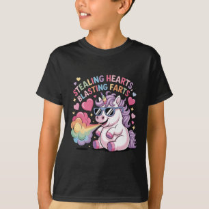 Herzen stehlen, Fürze sprengen, Einhorn Valentinst T-Shirt