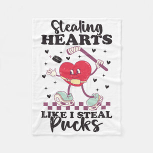 Herzen stehlen wie ich Pucks stehle Funny Valentin Fleecedecke