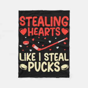 Herzen stehlen wie ich Pucks stehle Funny Valentin Fleecedecke