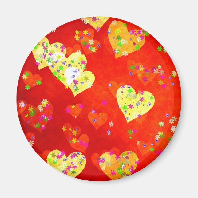 Herzen und Blume Magnet (Vorne)