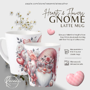Herzen und Blumen Gnom Latte Tasse