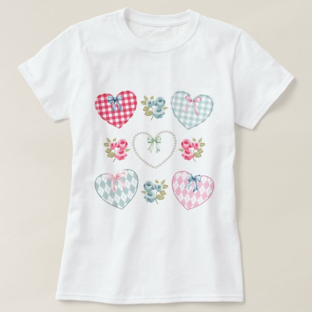 Herzen und Blumen T-Shirt (Design vorne)