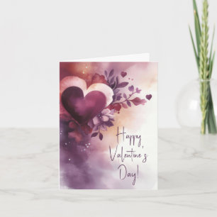 Herzen und Blumen Valentinsgrüße Karte