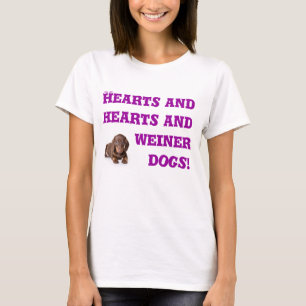 Herzen und Herzen und weiner Hunde T-Shirt