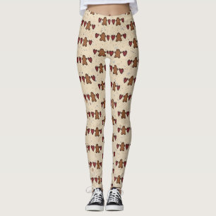 Herzen und Lebkuchenmann-Leggings Leggings