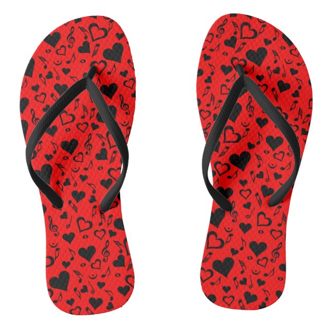 Herzen und Noten Flip Flops (Fußbett)