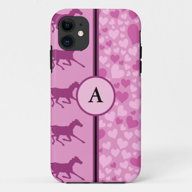 Herzen und Pferde Case-Mate iPhone Hülle (Rückseite)