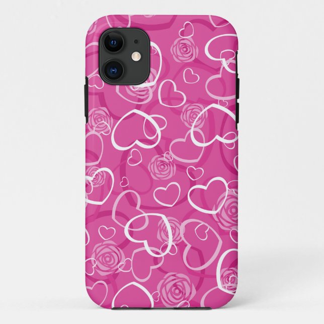 Herzen und Rose Case-Mate iPhone Hülle (Rückseite)