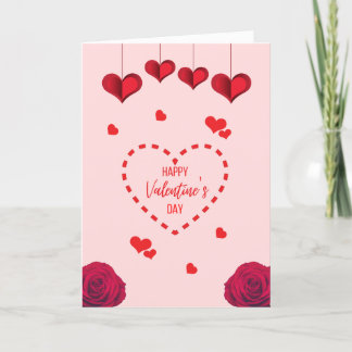 Herzen und Rose Feiertagskarte