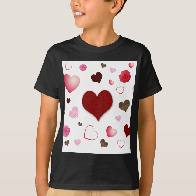 Herzen und Rose T-Shirt (Vorderseite)
