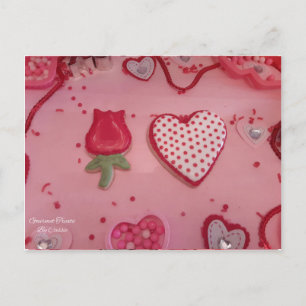 Herzen und Rose Zucker-Cookies von Gourmet-Leckere Postkarte
