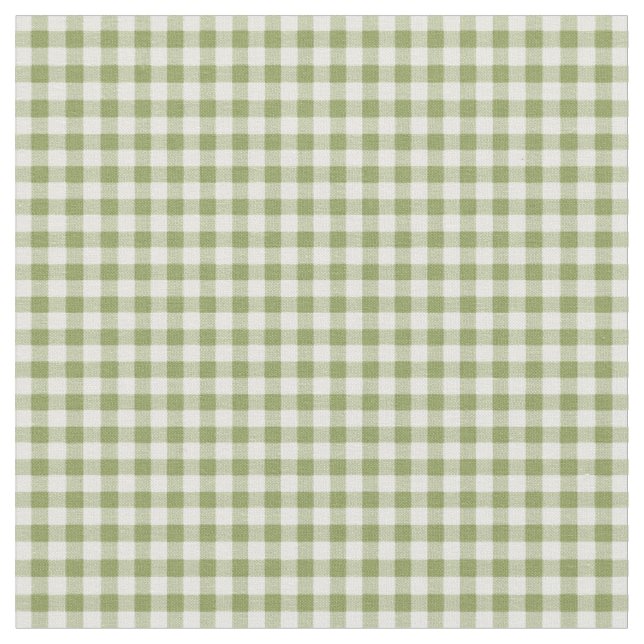 Herzen und Rosen-grünes Karo-Gingham-Gewebe Stoff (Nahaufnahme)