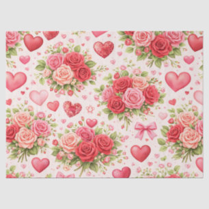 Herzen und Rosen Seidenpapier