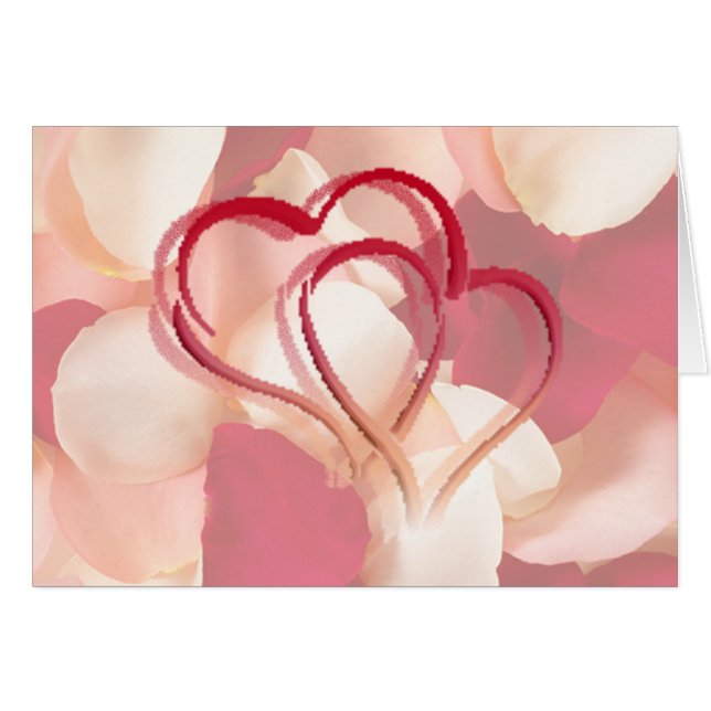 Herzen und Rosenblumenblätter (Vorderseite (Horizontal))