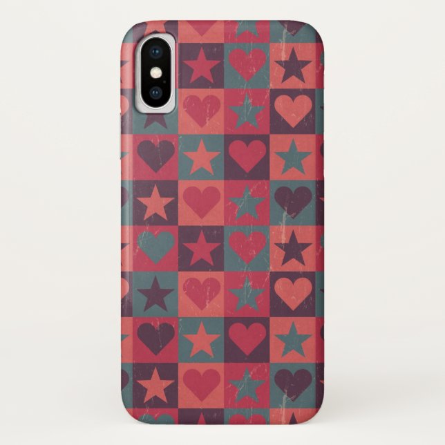 Herzen und Sternchen-Vereinbarung Rosa Case-Mate iPhone Hülle (Rückseite)