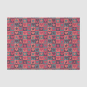 Herzen und Sternchen-Vereinbarung Rosa Seidenpapier