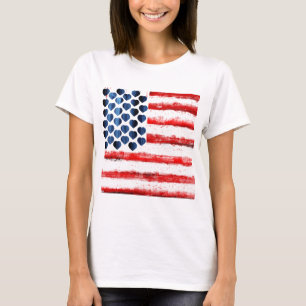 Herzen und Streifen, amerikanisches flag.LOVE T-Shirt