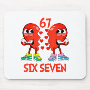 Herzen Valentinstag Lustig Sechs Sieben 6 7 Meme G Mousepad