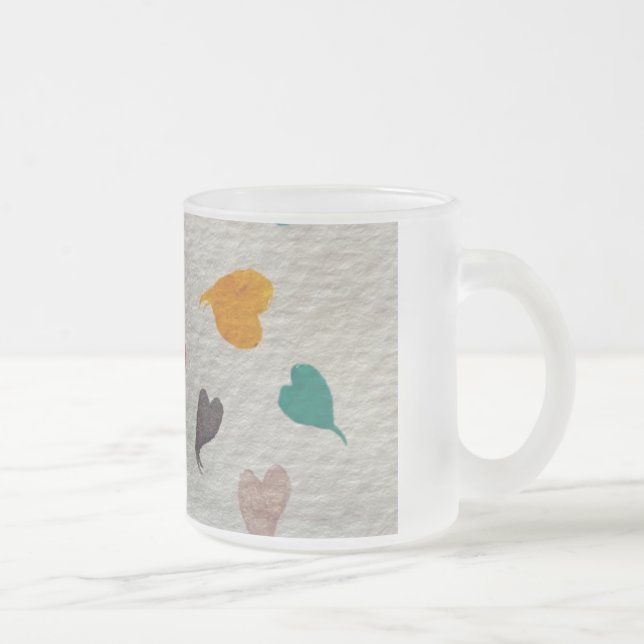 Herzen Wasserfarbe Kaffeetasse (Rechts)