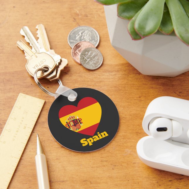 Herzenflagge Spanien Schlüsselanhänger (Schreibtisch)
