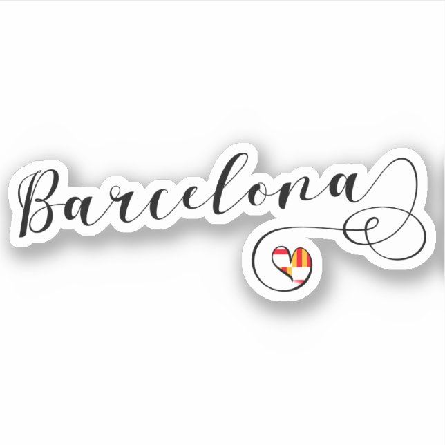 Herzenflagge von Barcelona Aufkleber (Vorderseite)