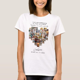 Herzenfoto Collage Familienjubiläum Elegante T-Shirt