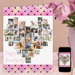Herzenfoto Collage Pink Liebe Herz Jahrestag Karte<br><div class="desc">Heart Foto Collage Hochzeitskarte, die Sie personalisieren können mit bis zu 36 verschiedenen Fotos und Ihre individuelle Nachricht innen. Die herzförmige Foto-Collage besteht aus vertikalen, landschaftlichen und quadratischen Bildern. Wenn Sie Probleme mit einem Foto haben, das am besten angezeigt wird, versuchen Sie, es in die richtige Form zu schneiden und...</div>