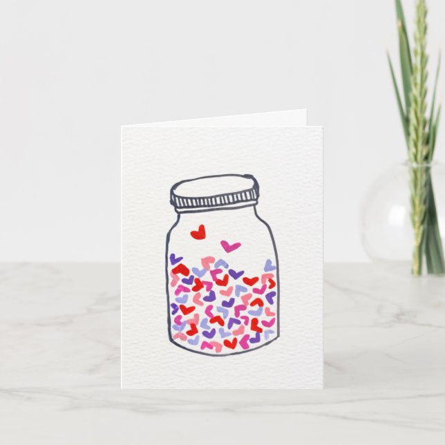 Herzenglas Valentinstagskarte Dankeskarte (Vorderseite)