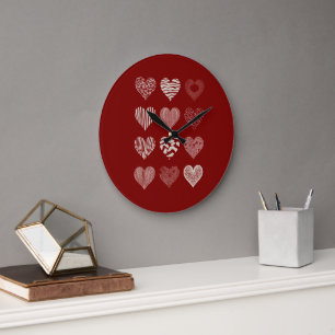 Herzens Valentinstag Neun Herzen Valentinsliebe Große Wanduhr
