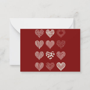 Herzens Valentinstag Neun Herzen Valentinsliebe Mitteilungskarte