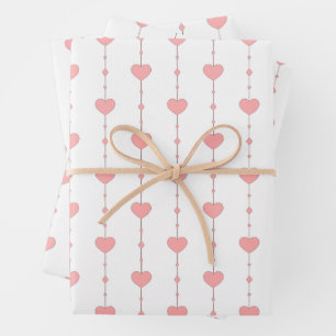 Herzensbänder in Rosa Geschenkpapier Set