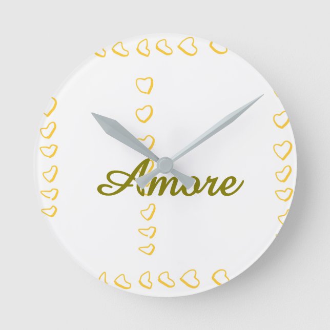 Herzenscroll Runde Wanduhr (Vorderseite)