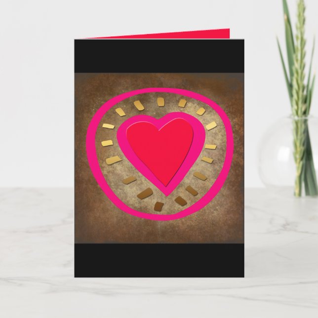 Herzensgrußkarte des Valentinstag von Bronze Feiertagskarte (Vorderseite)