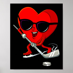 Herzenslust Eishockey Niedlicher Valentinstag Spor Poster