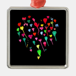 Herzenslust, farbenfrohe Regenbogenkunst Ornament Aus Metall
