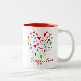 Herzenslust, farbenfrohe Regenbogenkunst Zweifarbige Tasse