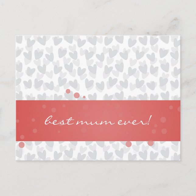 Herzenslust für die beste Mama aller Zeiten Postkarte (Vorderseite)