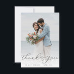Herzensskript Hochzeit Foto danke Karte<br><div class="desc">Skriptüberlagerungen mit moderner Handschrift und einem schönen Foto können personalisiert werden.</div>