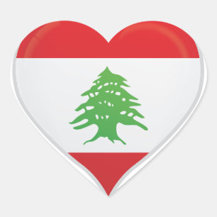 Herzensticker der Libanon-Liebe Herz-Aufkleber