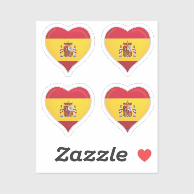 Herzensticker der spanischen Liebe Aufkleber (Blatt)